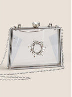 MAC082 Chain Crossbody Rhinestone Acrylic Transparent Evening Bag - SJB-DIAMOND ELITES