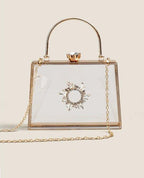 MAC082 Chain Crossbody Rhinestone Acrylic Transparent Evening Bag - SJB-DIAMOND ELITES