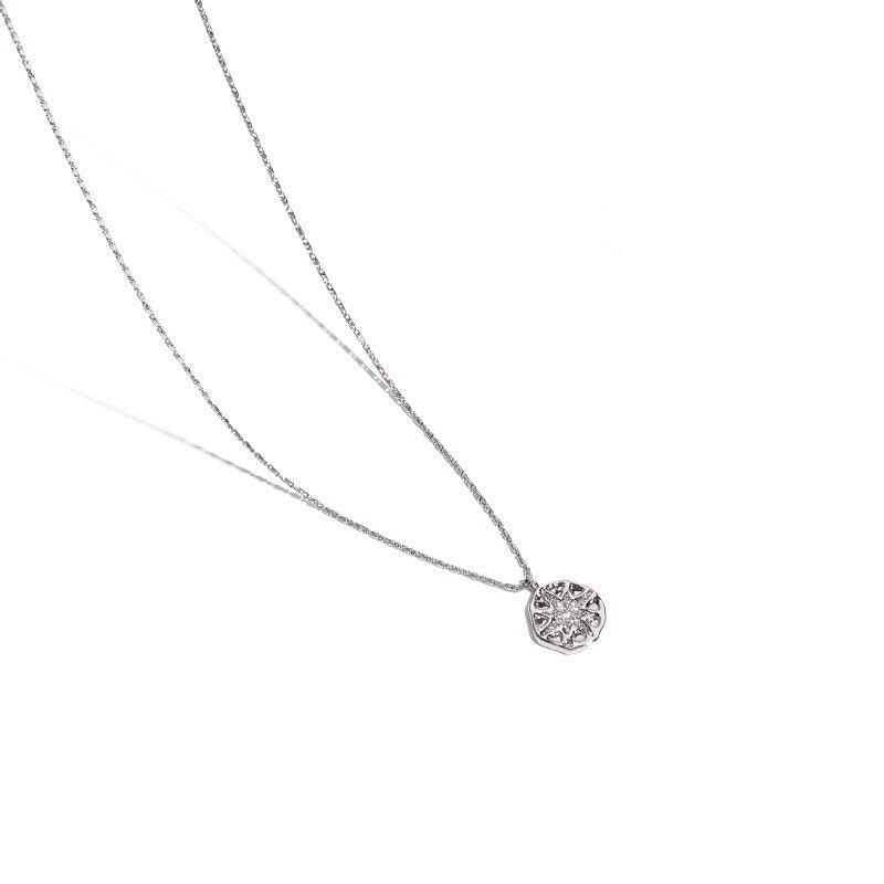 MAC084 North Star Coin Button Pendant Necklace - SJB-DIAMOND ELITES