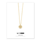MAC084 North Star Coin Button Pendant Necklace - SJB-DIAMOND ELITES