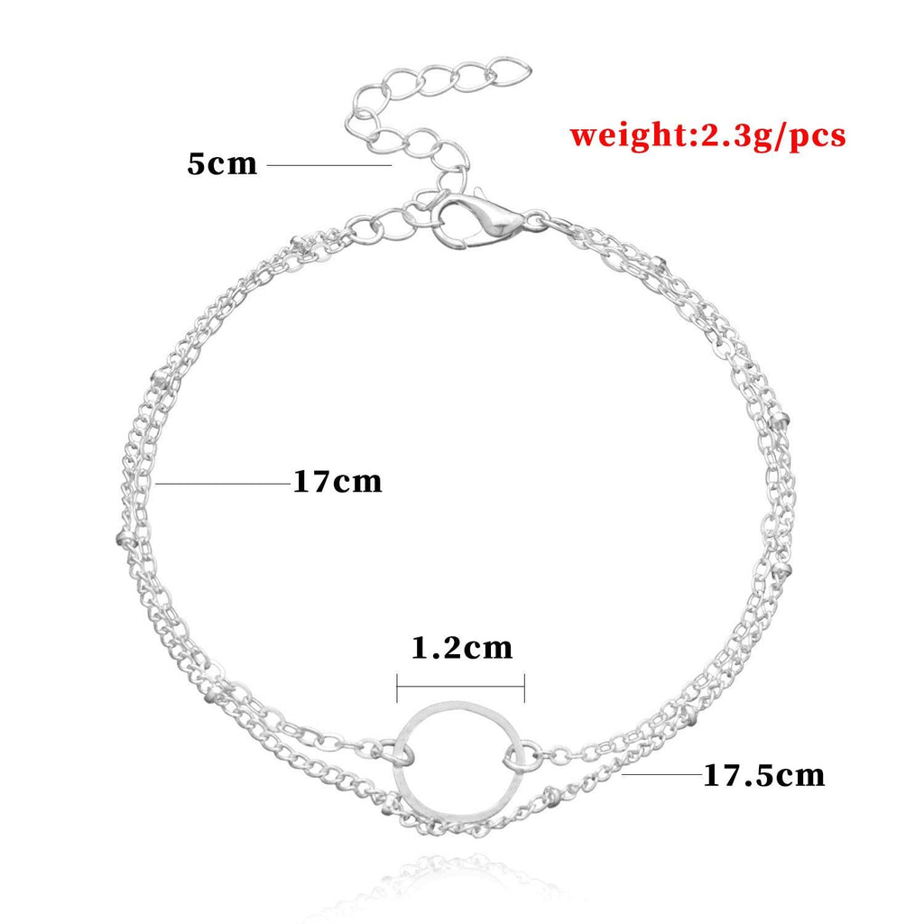 MAC085 Fashionable GeometricHollow Ring Simple Double Layer Bracelet - SJB-DIAMOND ELITES