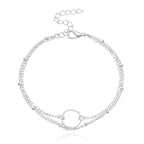 MAC085 Fashionable GeometricHollow Ring Simple Double Layer Bracelet - SJB-DIAMOND ELITES