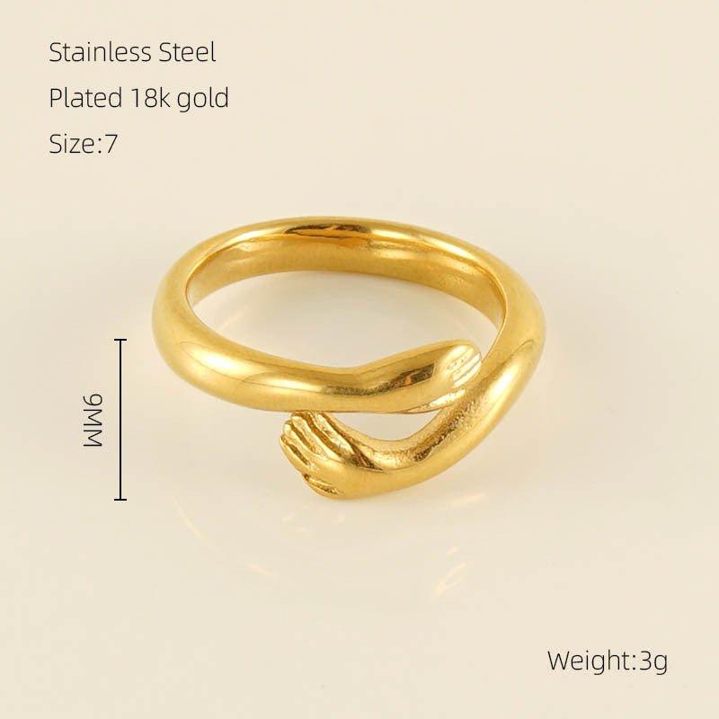 MAC086 Light Luxury Stainless Steel Open Adjustable Irregular Ring - SJB-DIAMOND ELITES