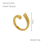 MAC086 Light Luxury Stainless Steel Open Adjustable Irregular Ring - SJB-DIAMOND ELITES