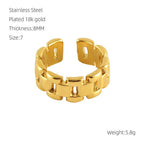 MAC086 Light Luxury Stainless Steel Open Adjustable Irregular Ring - SJB-DIAMOND ELITES