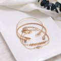 MAC087 Fashionable Leaf Alloy Diamond Electroplated 4-piece Bracelet Set - SJB-DIAMOND ELITES