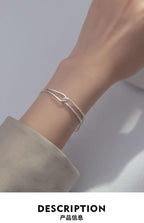 MAC089 Temperament And Personality Double-Layer Curved Tube Gypsophila Asymmetrical Bracelet - SJB-DIAMOND ELITES