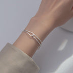 MAC089 Temperament And Personality Double-Layer Curved Tube Gypsophila Asymmetrical Bracelet - SJB-DIAMOND ELITES