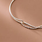 MAC089 Temperament And Personality Double-Layer Curved Tube Gypsophila Asymmetrical Bracelet - SJB-DIAMOND ELITES