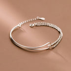 MAC089 Temperament And Personality Double-Layer Curved Tube Gypsophila Asymmetrical Bracelet - SJB-DIAMOND ELITES