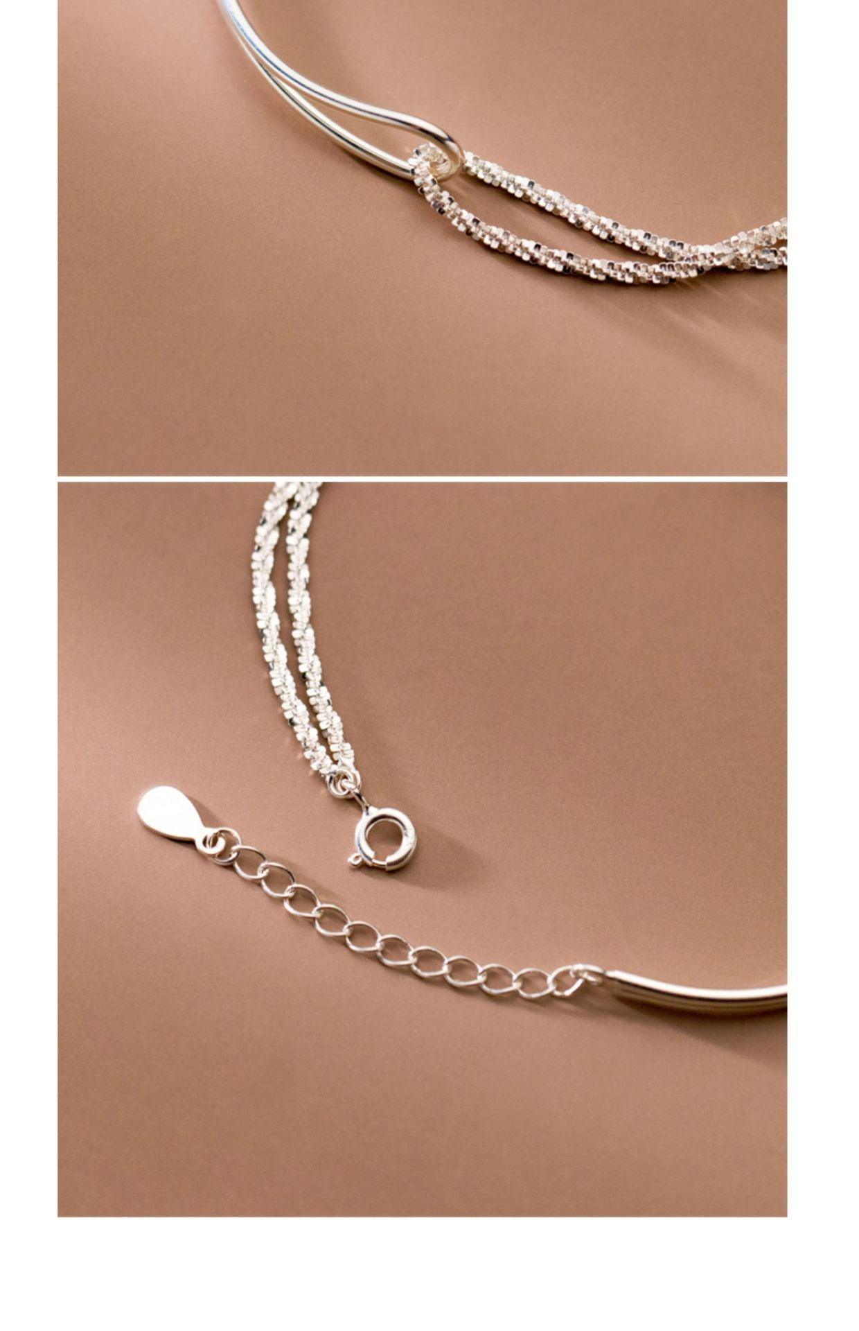 MAC089 Temperament And Personality Double-Layer Curved Tube Gypsophila Asymmetrical Bracelet - SJB-DIAMOND ELITES