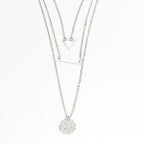 MAC090 Multi-layered Hollow Tiangular Sequin Long Round Pendant Necklace - SJB-DIAMOND ELITES