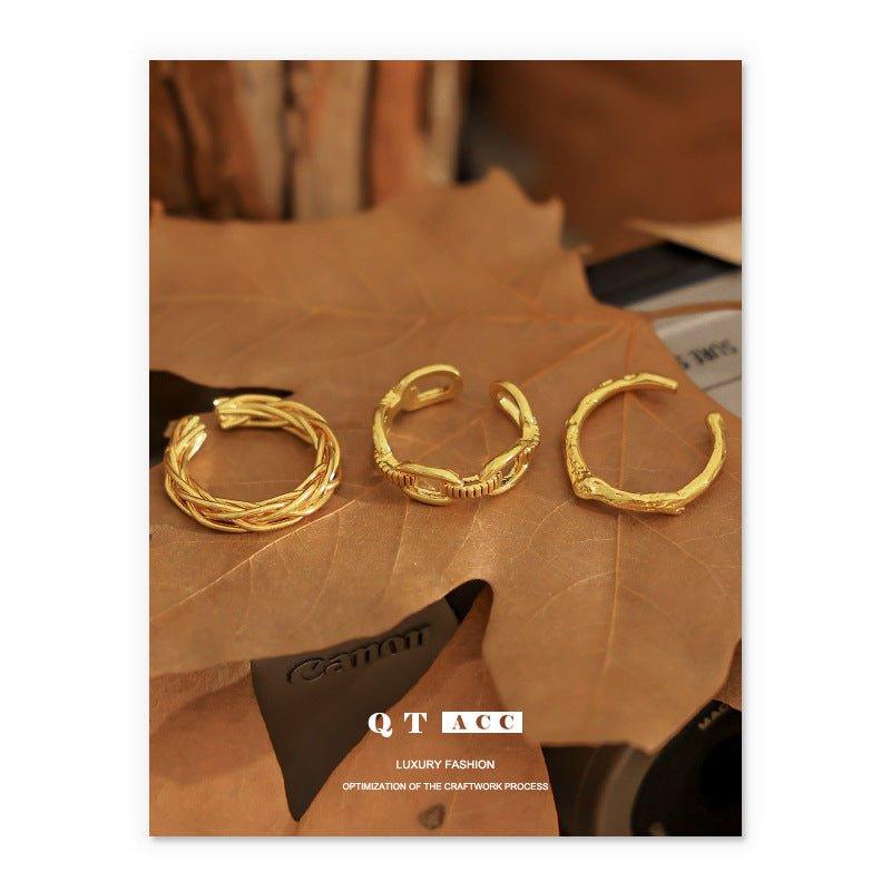 MAC094 High Color Retention Vacuum Eelectroplating Retro Simple Ring - SJB-DIAMOND ELITES