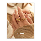 MAC094 High Color Retention Vacuum Eelectroplating Retro Simple Ring - SJB-DIAMOND ELITES