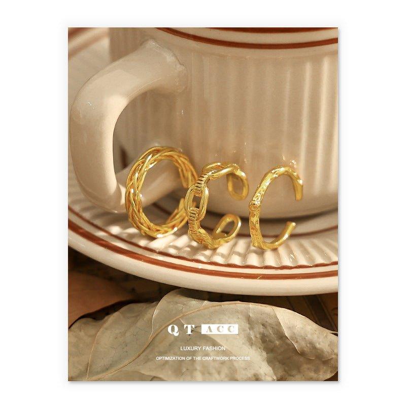 MAC094 High Color Retention Vacuum Eelectroplating Retro Simple Ring - SJB-DIAMOND ELITES