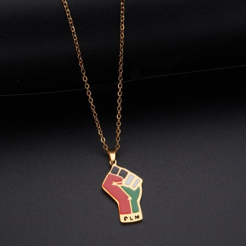 MAC100 Stainless Steel Vintage keffiyeh Palestine Map Pendant Necklace - SJB-DIAMOND ELITES