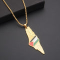MAC101 Glue Etched Keffiyeh Stainless Steel Palestinian Flag Map Pendant Necklace - SJB-DIAMOND ELITES