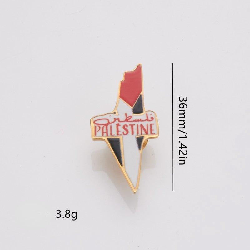 MAC103 Stainless Steel Keffiyeh Palestine Map Brooch - SJB-DIAMOND ELITES