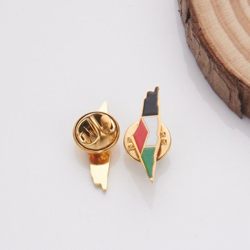MAC103 Stainless Steel Keffiyeh Palestine Map Brooch - SJB-DIAMOND ELITES