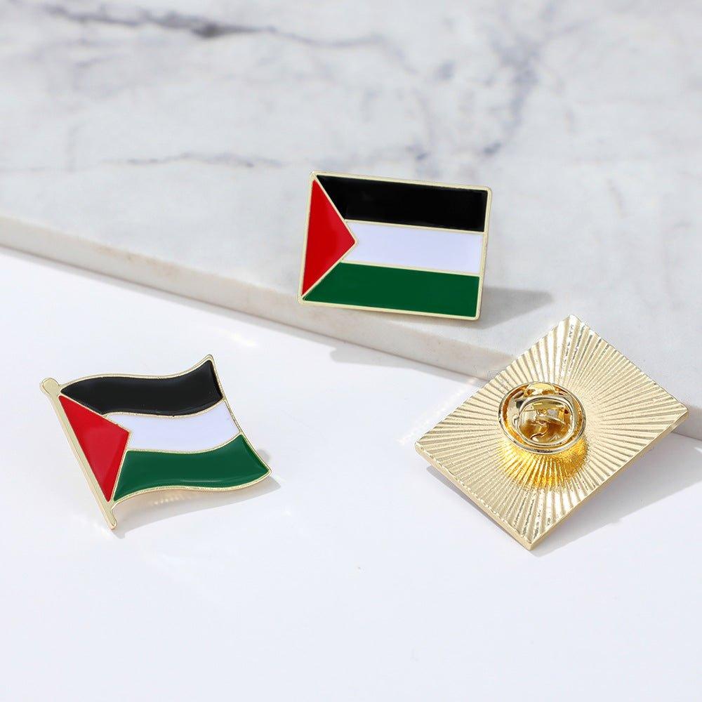 MAC105 Free Palestine flag Keffiyeh pin - SJB-DIAMOND ELITES