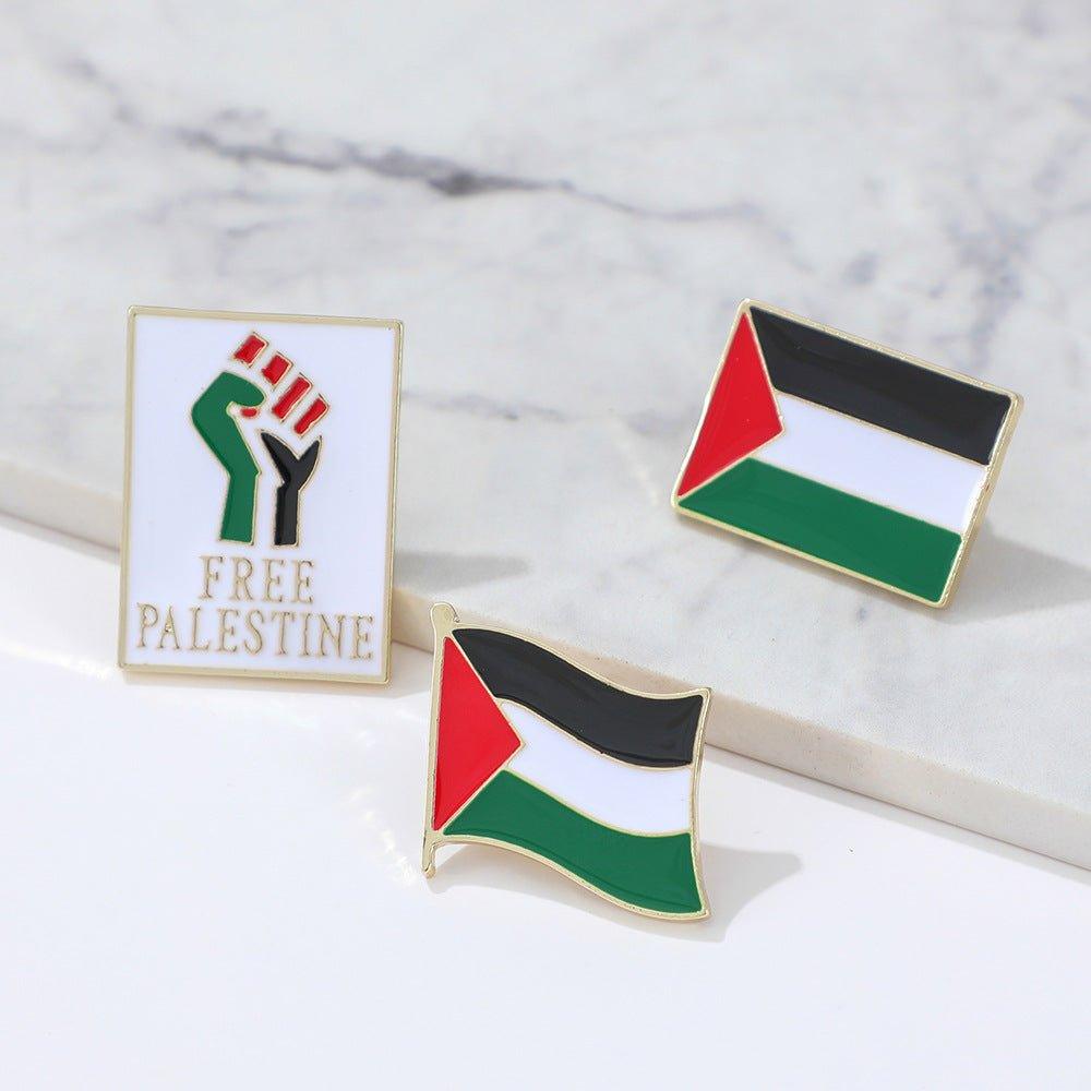 MAC105 Free Palestine flag Keffiyeh pin - SJB-DIAMOND ELITES