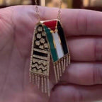 MAC107 Stainless Steel Palestine Keffiyeh Vintage Necklace - SJB-DIAMOND ELITES