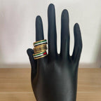 MAC109 Palestine Keffiyeh Open Ring - SJB-DIAMOND ELITES