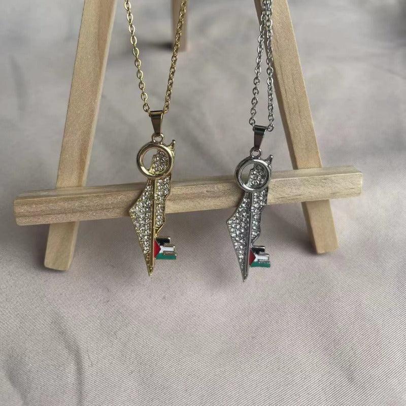 MAC110 Stainless Steel Palestine Keffiyeh Necklace - SJB-DIAMOND ELITES