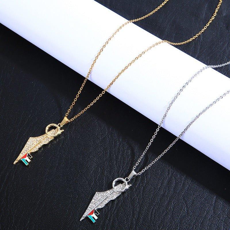 MAC110 Stainless Steel Palestine Keffiyeh Necklace - SJB-DIAMOND ELITES