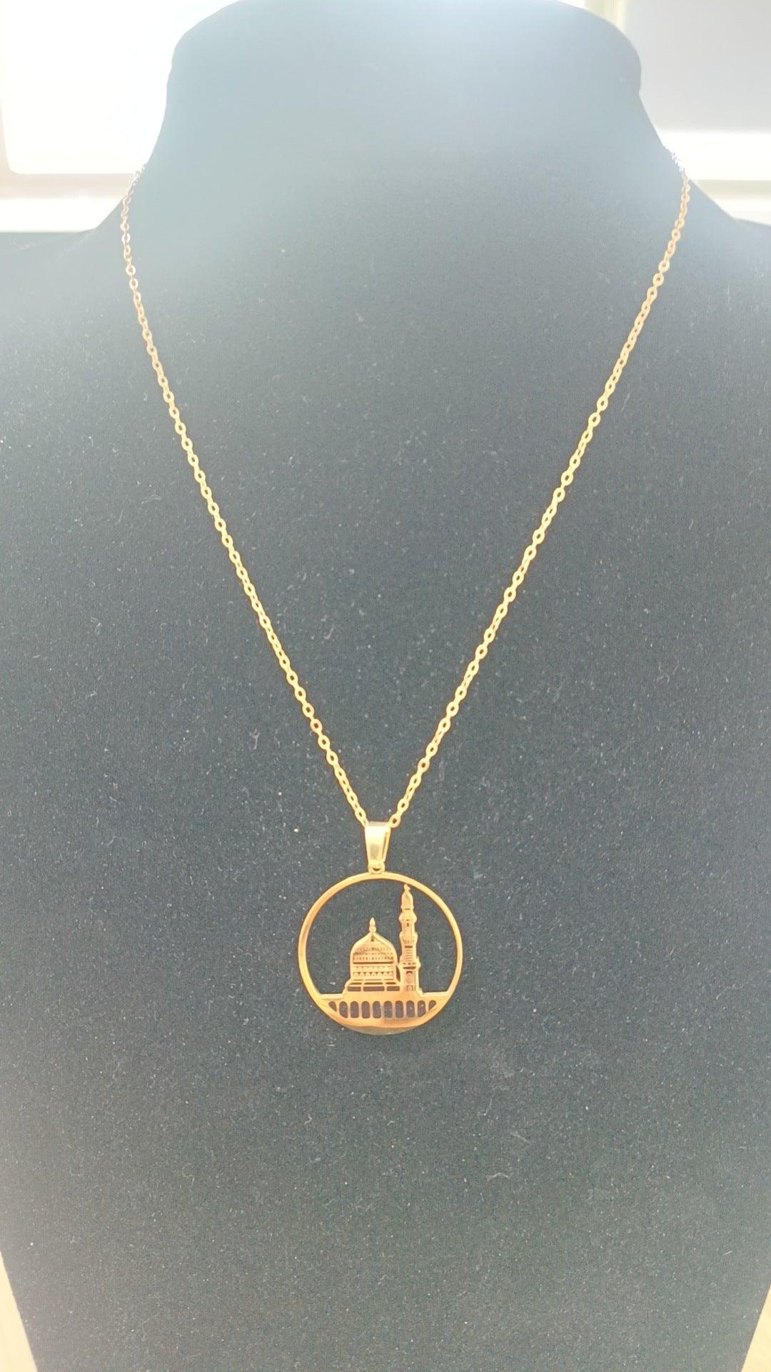 MAC111 Stainless Steel Masjid Pattern Necklace - SJB-DIAMOND ELITES