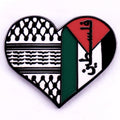MAC114 Palestine Keffiyeh Heart Enamel Badge Brooch - SJB-DIAMOND ELITES