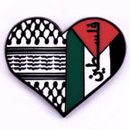 MAC114 Palestine Keffiyeh Heart Enamel Badge Brooch - SJB-DIAMOND ELITES