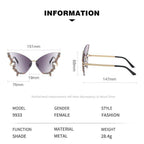 MAC116 Large Frame High-end Diamond-encrusted Butterfly Anti-UV Sunglasses - SJB-DIAMOND ELITES