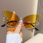MAC116 Large Frame High-end Diamond-encrusted Butterfly Anti-UV Sunglasses - SJB-DIAMOND ELITES