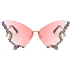 MAC116 Large Frame High-end Diamond-encrusted Butterfly Anti-UV Sunglasses - SJB-DIAMOND ELITES