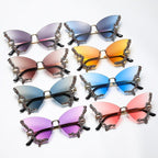 MAC116 Large Frame High-end Diamond-encrusted Butterfly Anti-UV Sunglasses - SJB-DIAMOND ELITES