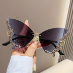 MAC116 Large Frame High-end Diamond-encrusted Butterfly Anti-UV Sunglasses - SJB-DIAMOND ELITES