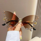 MAC116 Large Frame High-end Diamond-encrusted Butterfly Anti-UV Sunglasses - SJB-DIAMOND ELITES