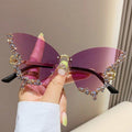 MAC116 Large Frame High-end Diamond-encrusted Butterfly Anti-UV Sunglasses - SJB-DIAMOND ELITES