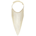 MAC117  Long Fringed Rhinestone Chain Veil Mask - SJB-DIAMOND ELITES