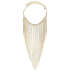 MAC117  Long Fringed Rhinestone Chain Veil Mask - SJB-DIAMOND ELITES
