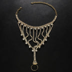MAC118 Full Diamond  Light Luxury Tassel Ring Bracelet - SJB-DIAMOND ELITES