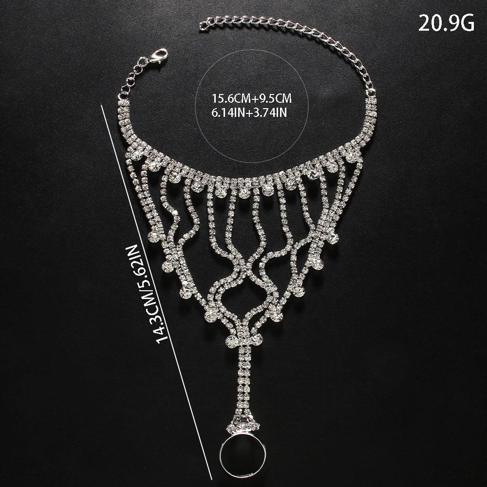 MAC118 Full Diamond  Light Luxury Tassel Ring Bracelet - SJB-DIAMOND ELITES