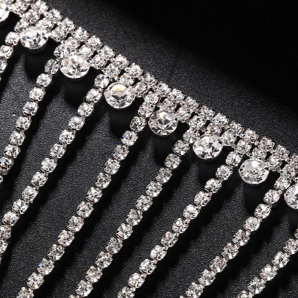 MAC118 Full Diamond  Light Luxury Tassel Ring Bracelet - SJB-DIAMOND ELITES