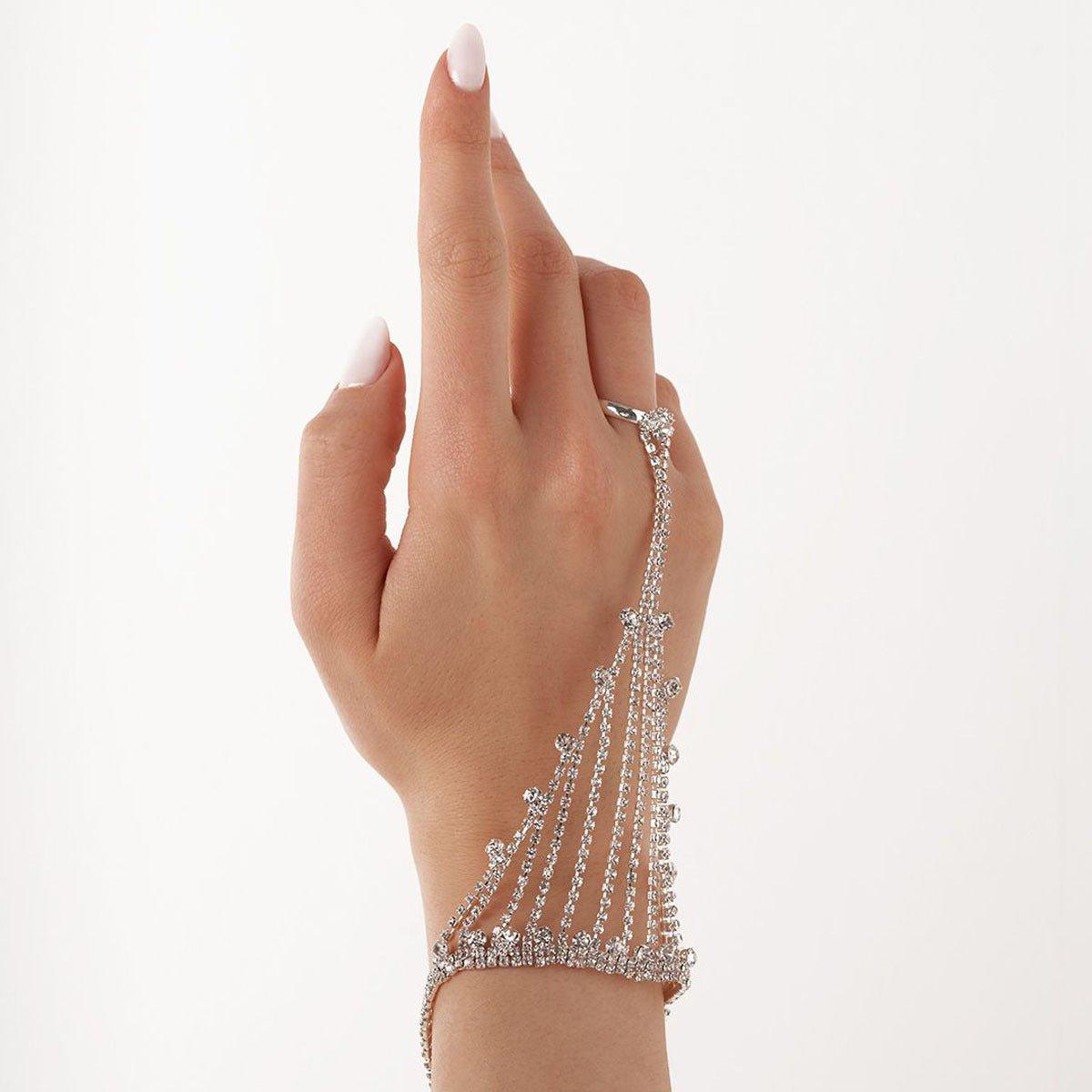 MAC118 Full Diamond  Light Luxury Tassel Ring Bracelet - SJB-DIAMOND ELITES