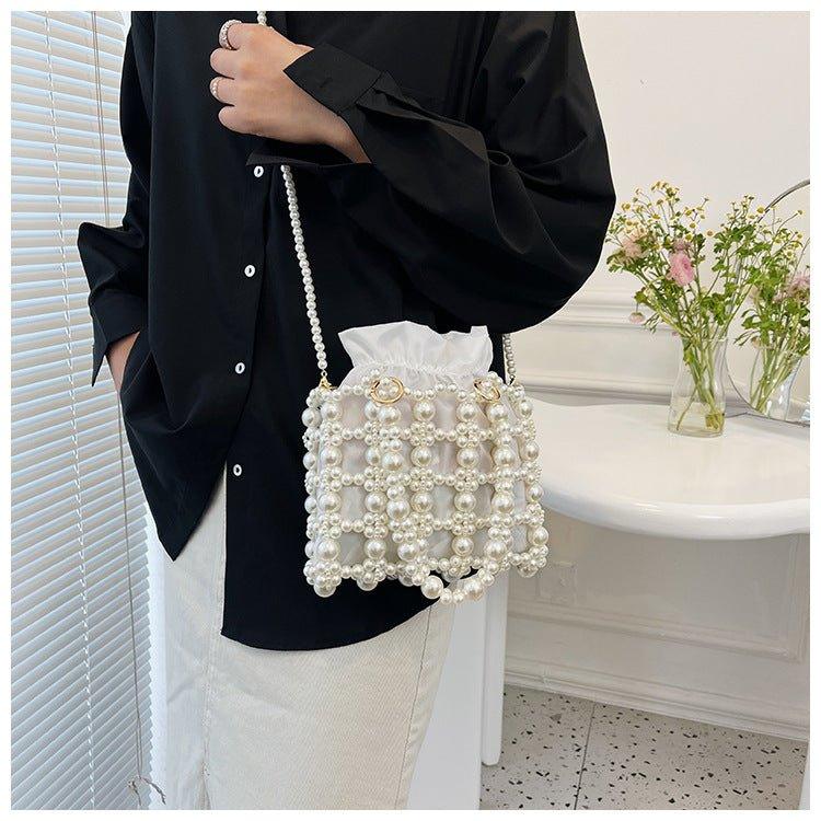 MAC125 Hollow Hand-woven Beaded Pearl Bag - SJB-DIAMOND ELITES