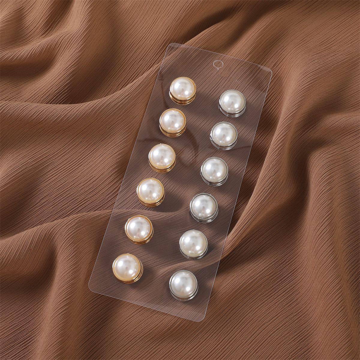 MAC126 Pearl Magnetic Buckle Hijab 12 pcs Brooches - SJB-DIAMOND ELITES