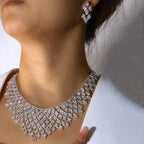 MAC128  Stylish Rhinestone Tassel Jewelry Set - SJB-DIAMOND ELITES