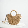 MAC129 Straw Double Hoop Crossbody Bag - SJB-DIAMOND ELITES
