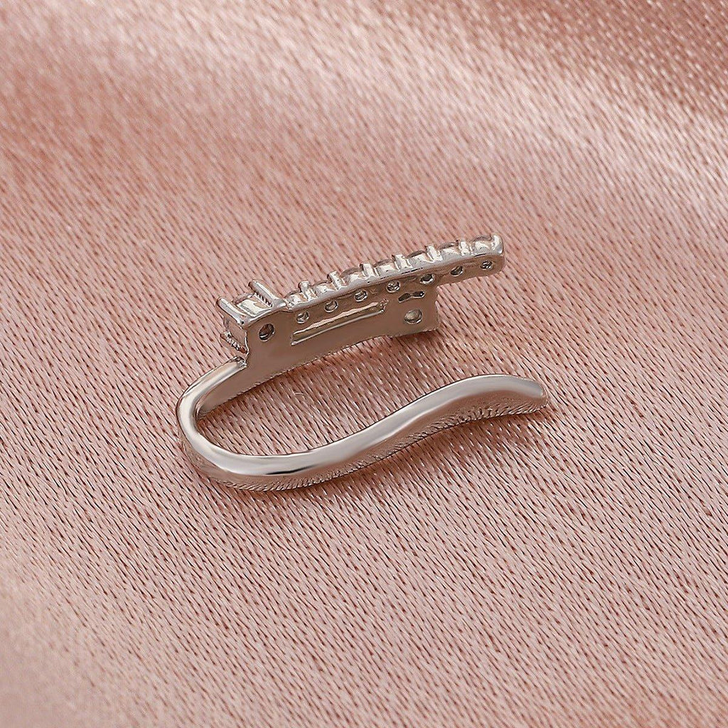 MAC134  Non-Puncture T-Shape Micropaved Zirconia Nose Ring - SJB-DIAMOND ELITES